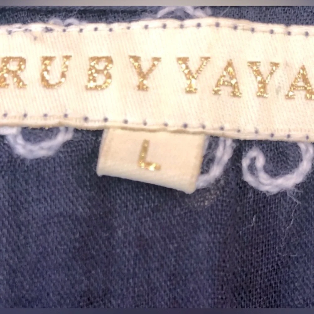 Very boho Ruby YaYa navy & white beach dress/cover up with braided embroidery - Picture 14 of 16